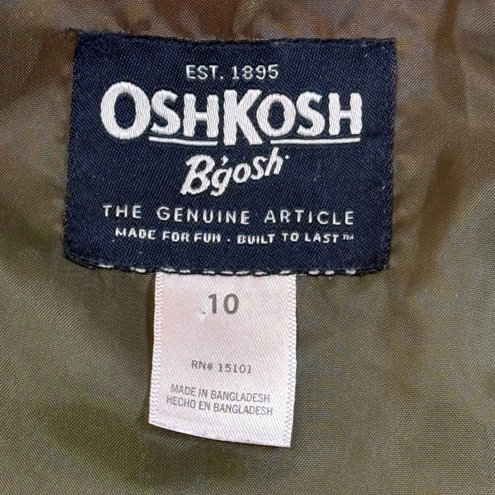 OshKosh Bgosh Kids Puffer Vest Quilted Sleeveless Jacket Size 10 Orange RN15101